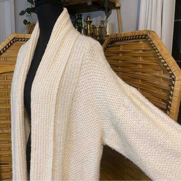 Pilcro Cream Oversized Open Long Cardigan Sweater Soft cotton blend XL cozy - Picture 2 of 9